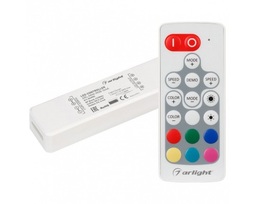 Контроллер-регулятор цвета RGBW с пультом ДУ Arlight ARL-MIN ARL-MINI-RGB-3x4A (5-24V, RF ПДУ 18кн)