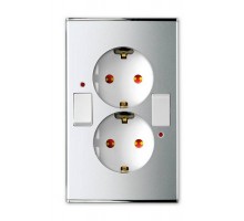 Розетка двойная с заземлением Imex Parthenon Silver WRC 2338