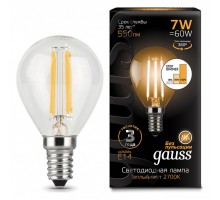 Лампа светодиодная Gauss LED Filament Globe E14 7Вт 2700K 105801107-S