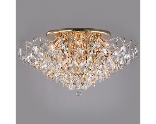 Потолочная люстра Eurosvet Crystal 10081/12 золото/прозрачный хрусталь Strotskis