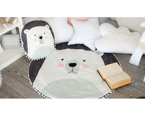 Набор из пледа детского и подушки (90x90 см) Мишка