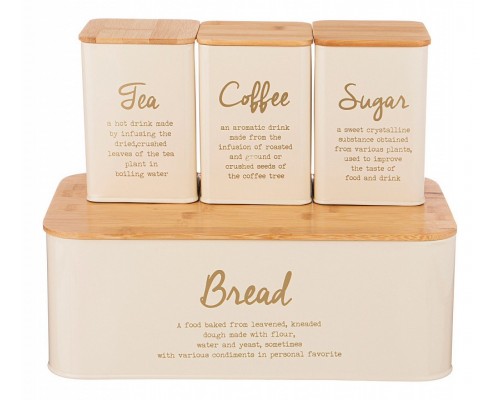 Набор из хлебницы с банками для пищевых продуктов Agness 790-271