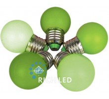 Лампа светодиодная RL-BL E27 220В 1Вт зеленый RL-BL-E27-G45-G