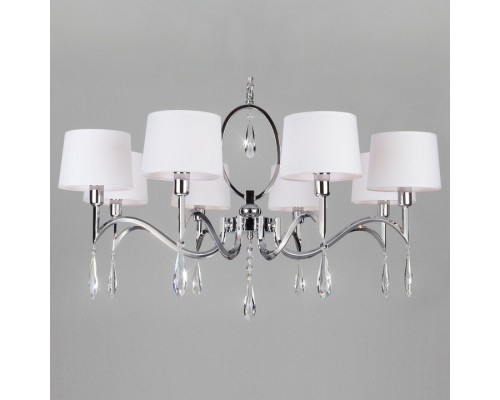 Подвесная люстра Eurosvet Madera 10093/8 хром/прозрачный хрусталь Strotskis