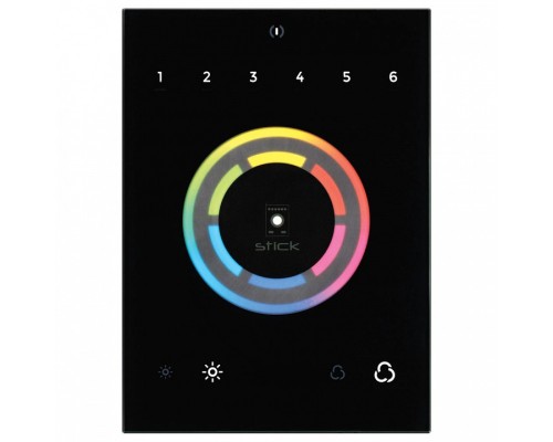 Панель-регулятора ЦТ и цвета RGB сенсорная встраиваемая Arlight Sunlite STICK-CU4 Black