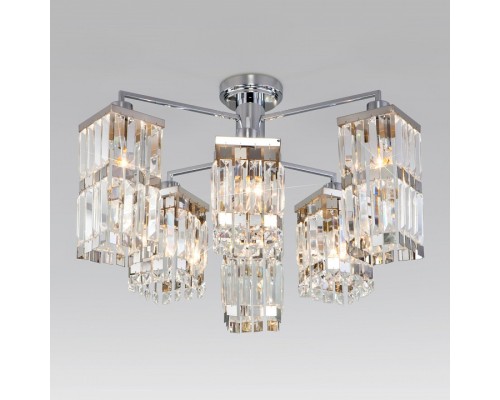 Потолочная люстра Eurosvet Barra 10100/6 хром/прозрачный хрусталь Strotskis
