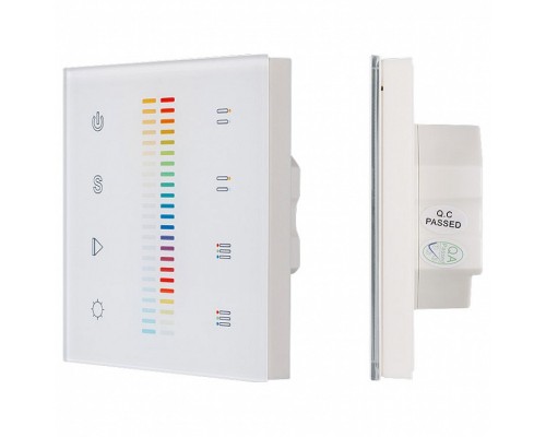 Панель-регулятора цвета RGBW сенсорная встраиваемая Arlight Sens SR-2830C-AC-RF-IN White (220V, RGB+CCT, 4зоны)