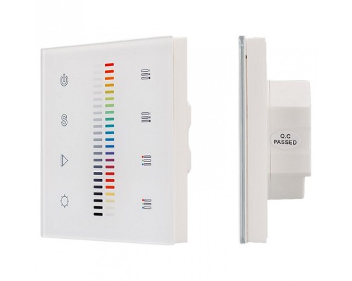 Панель-регулятора цвета RGBW сенсорная встраиваемая Arlight Sens SR-2830C1-AC-RF-IN White (220V, RGB+DIM, 4зоны)