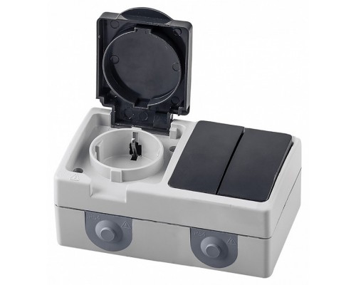 Блок с розеткой и выключателем Stekker PST16-11-54 32761