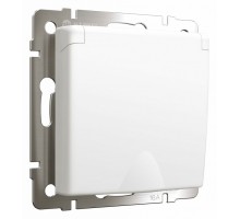 Розетка с заземлением и шторками, без рамки с крышкой Werkel Белые матовые W1171261