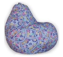 Кресло-мешок Домики Фиолетовые Велюр L