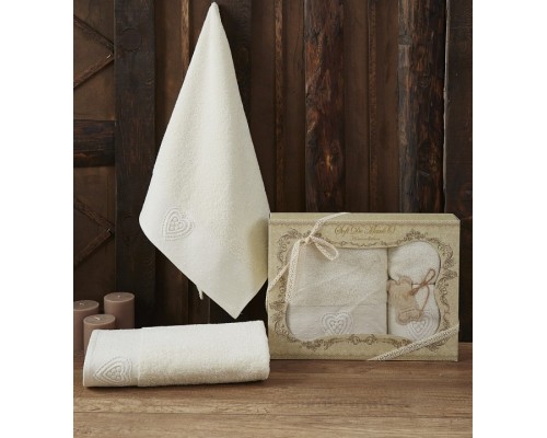 Набор из 2 полотенец для ванной Amanda S.068крем