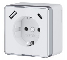 Розетка с заземлением, шторками и USB Werkel Gallant (белая) W5071701