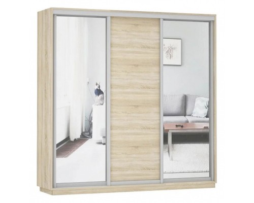 Шкаф-купе Экспресс Медиум (2 зеркала) Трио 1800x600x2200