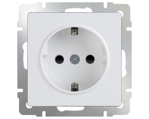 Розетка с заземлением без рамки Werkel Белый WL01-SKG-01-IP20