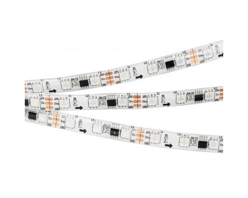 Лента светодиодная Arlight SPI-5000SE-5060-60 12V Cx3 RGB (10mm, 14.4W/m, IP65) 026366(1)