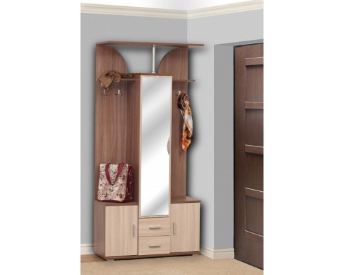 Стенка для прихожей Кармен-6 ясень шимо темный/ясень шимо светлый