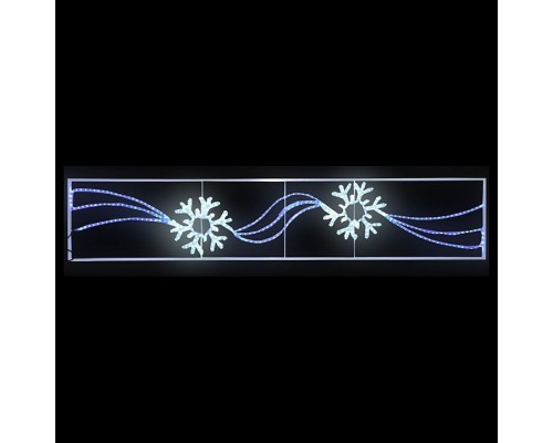 Панно световое (2.5х0.5 м) 2 снежинки 501-360