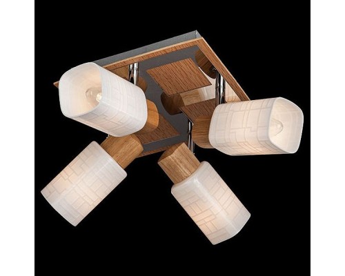 Спот Eurosvet Savier 20029/4 хром/светлое дерево