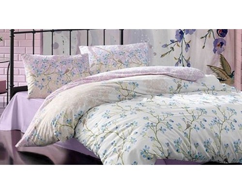 Постельное белье евростандарт Layla Mavi