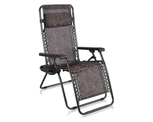 Шезлонг Фея-Релакс 6 CHO-12B коричневый с рисунком