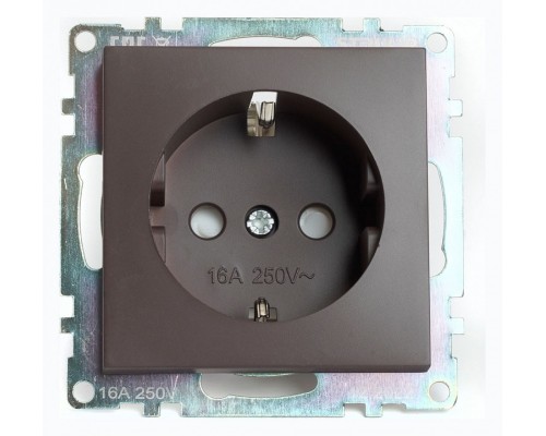 Розетка с заземлением и шторками, без рамки Stekker Катрин 49028