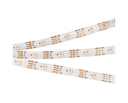 Лента светодиодная Arlight SPI-5000SE-RAM-5060-30 12V Cx1 RGB-Auto (10mm, 4.8W/m, IP65) 026461