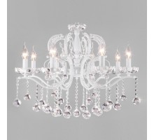 Подвесная люстра Eurosvet Brezza 10107/8 глянцевый белый/прозрачный хрусталь Strotskis