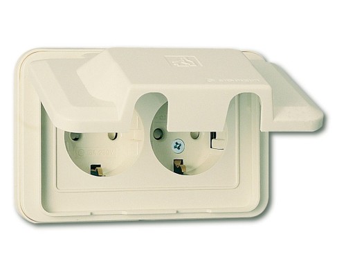 Розетка двойная с заземлением Imex 70 Wide Ivory WRP 2210