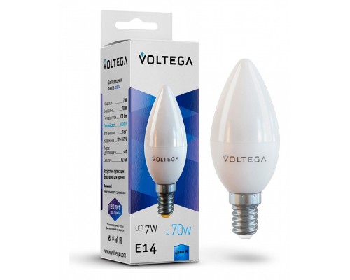 Лампа светодиодная Voltega Simple E14 7Вт 4000K