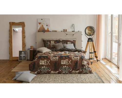Постельное белье евростандарт Dark rocks