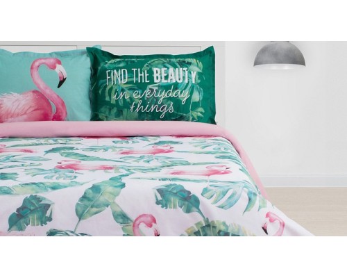 Постельное белье полутораспальное Фламинго