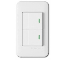 Выключатель двухклавишный с подстветкой Imex 70 Wide WH WSN 0422 WH