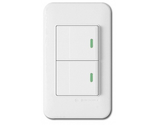 Выключатель двухклавишный с подстветкой Imex 70 Wide WH WSN 0422 WH