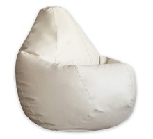 Кресло-мешок Кремовая ЭкоКожа L