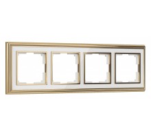 Рамка на 4 поста Werkel Palacio золото/белый W0041329