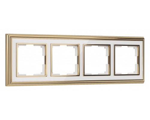 Рамка на 4 поста Werkel Palacio золото/белый W0041329