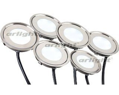 Набор из 6 встраиваемых светильников Arlight  KT-R-6x0.5W LED White 12V (круг)