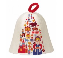 Шапка для бани универсальная Матрешки