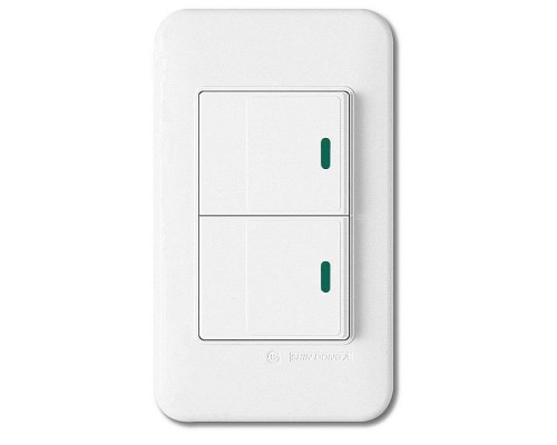 Выключатель двухклавишный с подстветкой Imex 70 Wide WH WSN 0425 WH