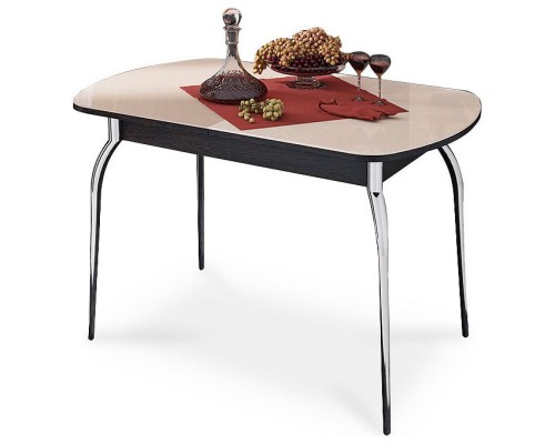 Стол обеденный Милан хром/венге цаво/бежевый