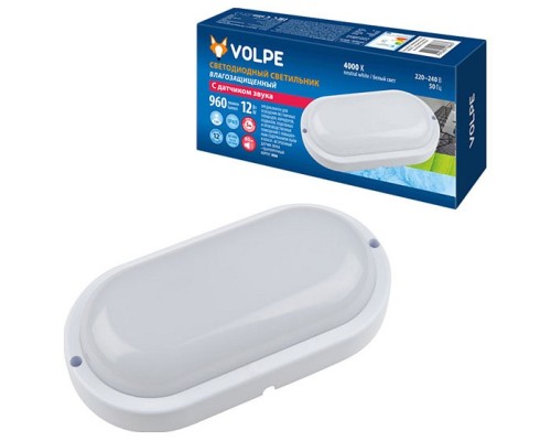 Накладной светильник Volpe ULW-Q2 ULW-Q215 12W/4000K SENSOR IP65 WHITE