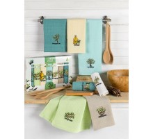 Набор из 7 полотенец для кухни НЕДЕЛЬКА LUX OLIVE