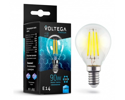 Лампа светодиодная Voltega Premium E14 7Вт 4000K