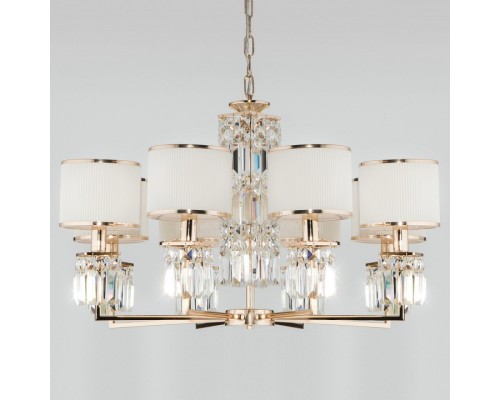 Подвесная люстра Eurosvet Zaffiro 10129/8 золото/прозрачный хрусталь Strotskis Smart (10099/8)