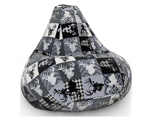 Кресло-мешок С Оленями ч/б XL