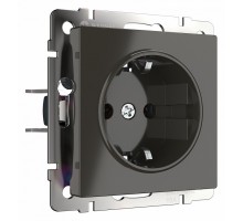Розетка с заземлением без рамки Werkel серо-коричневый W1171007 (серо-коричневый)