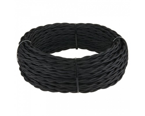 Провод электрический Werkel  Ретро кабель витой  2х2,5 (черный)