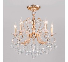 Подвесная люстра Eurosvet Collana 10096/5 золото/прозрачный хрусталь Strotskis