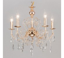 Подвесная люстра Eurosvet Wispa 10094/5 золото/прозрачный хрусталь Strotskis